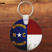 Black Grunge North Carolina State Flag Sleutelhanger (Voorkant)