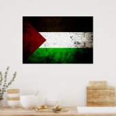 Black Grunge Palestine Flag Poster (Keuken)