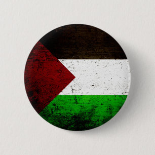 Black Grunge Palestine Flag Ronde Button 5,7 Cm