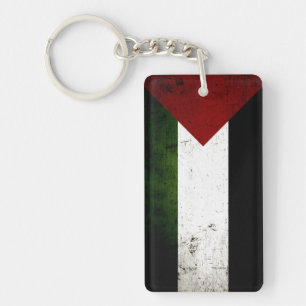 Black Grunge Palestine Flag Sleutelhanger