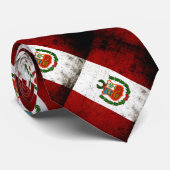 Black Grunge Peru Flag Stropdas (Opgerold)