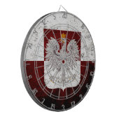 Black Grunge Poland Flag Dartbord (Voorkant Links)