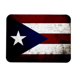 Black Grunge Puerto Rico Flag Magneet