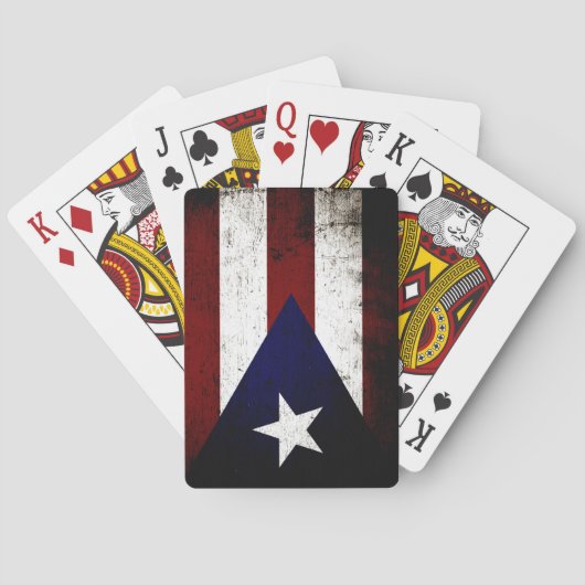 Black Grunge Puerto Rico Flag Pokerkaarten (Achterkant)