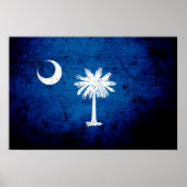 Black Grunge South Carolina State Flag Poster (Voorkant)