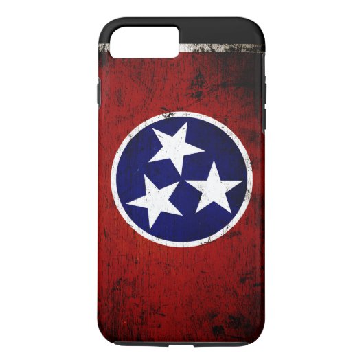 Black Grunge Tennessee State Flag Case-Mate iPhone Case (Achterkant)
