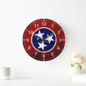 Black Grunge Tennessee State Flag Grote Klok (Huis)