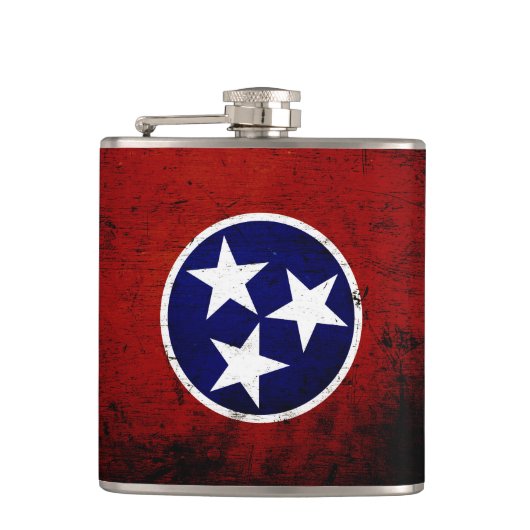 Black Grunge Tennessee State Flag Heupfles (Voorkant)