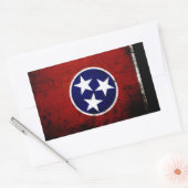 Black Grunge Tennessee State Flag Rechthoekige Sticker (Envelop)