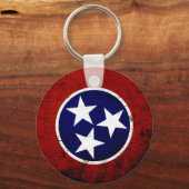 Black Grunge Tennessee State Flag Sleutelhanger (Voorkant)