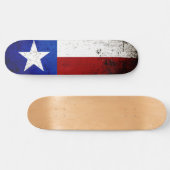 Black Grunge Texas State Flag Skateboard (Horizontaal)