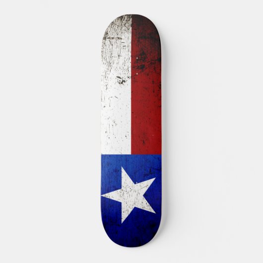 Black Grunge Texas State Flag Skateboard (Voorkant)