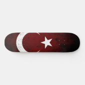 Black Grunge Turkey Flag Skateboard (Horizontaal)