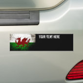 Black Grunge Wales Flag Bumpersticker (Op auto)