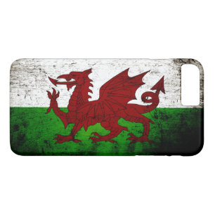 Black Grunge Wales Flag iPhone 8 Plus / 7 Plus Hoesje