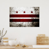 Black Grunge Washington DC Flag Poster (Keuken)