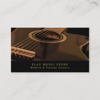 Black Guitar, Musical Instrument Store Visitekaartje