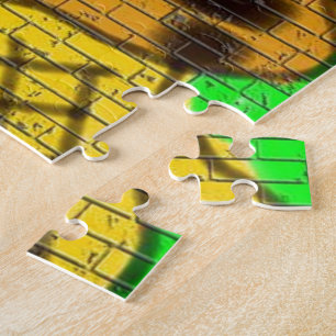 Black Hair Bee Woman Graffiti Wall Groen schildere Legpuzzel