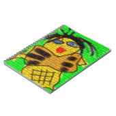 Black Hair Bee Woman Graffiti Wall Groen schildere Notitieboek (Linkerzijde)