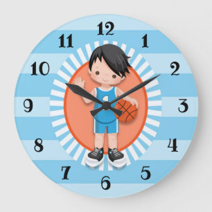 Black Hair Boy Basketball Player Grote Klok
