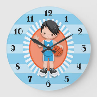 Black Hair Boy Basketball Player Grote Klok