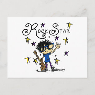Black Hair Boy Rock Star Briefkaart