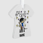 Black Hair Boy Rock Star Ornament (voorkant)