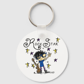Black Hair Boy Rock Star Sleutelhanger