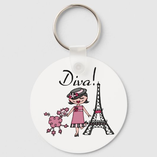 Black Hair Diva Sleutelhanger (Voorkant)