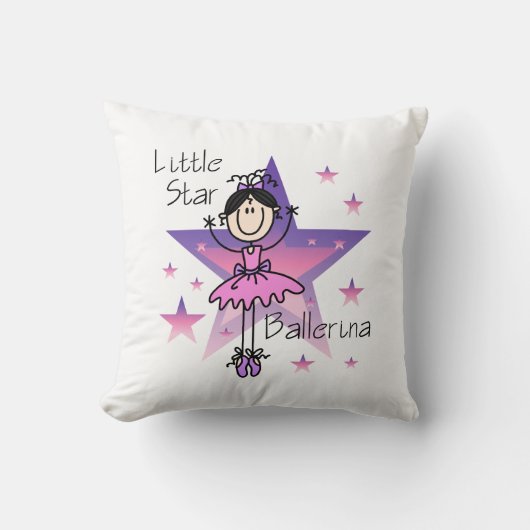 Black Hair Girl Little Star Ballerina Coussin (Recto)
