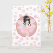 Black Hair Pink Fair Kaart (Gele Bloem)