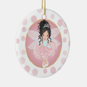 Black Hair Pink Fair Keramisch Ornament (Rechts)
