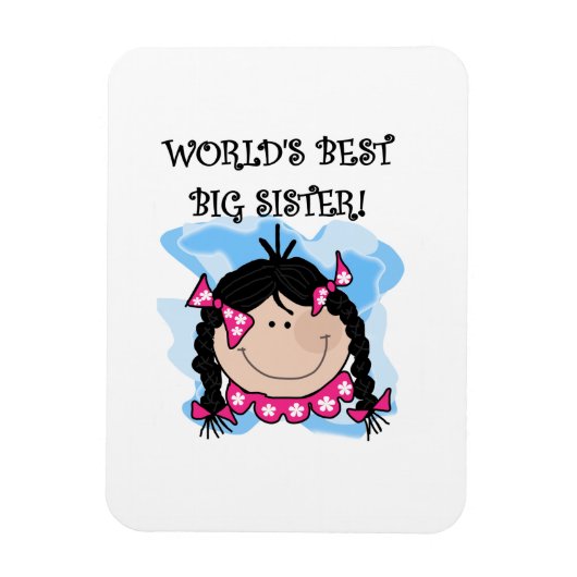 Black Hair World's Best Big Sister Gifts Magneet (Verticaal)