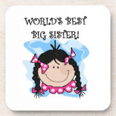 Black Hair World's Best Big Sister Gifts Onderzetter (Voorkant)