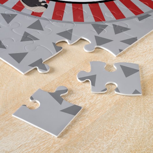 Black Haire Skateboard Boy - Grey Red Legpuzzel (Zijkant)