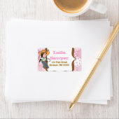 Black Haired Cowgirl Étiquettes de adresse (En situation)