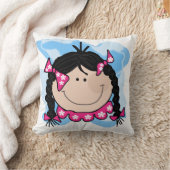 Black Haired Girl avec Coussin de tresses (Couverture)