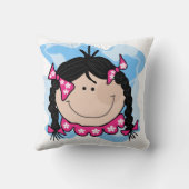 Black Haired Girl avec Coussin de tresses (Verso)