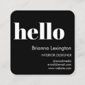 Black hallo | QR-code Social Media Vierkante Visitekaartje (Voorkant)