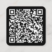 Black hallo | QR-code Social Media Vierkante Visitekaartje (Achterkant)