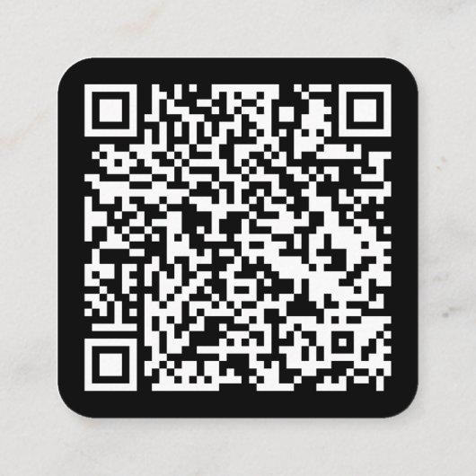 Black hallo | QR-code Social Media Vierkante Visitekaartje (Achterkant)