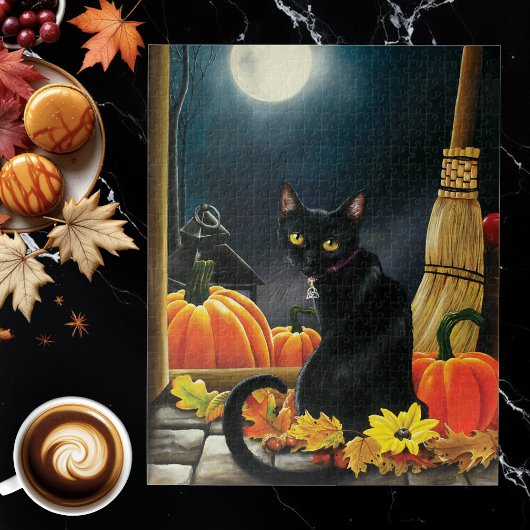 Black Halloween Cat Legpuzzel