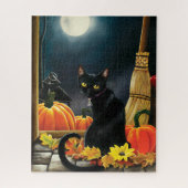Black Halloween Cat Legpuzzel (Verticaal)