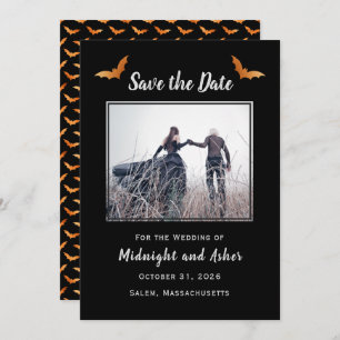 Black Halloween Gothic Wedding Save the Date