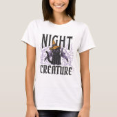 Black Halloween Kitty Night Creature T-shirt (Voorkant)