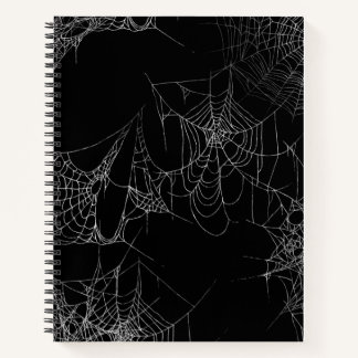 Black Halloween Notebook with Spiderweb Art Notitieboek