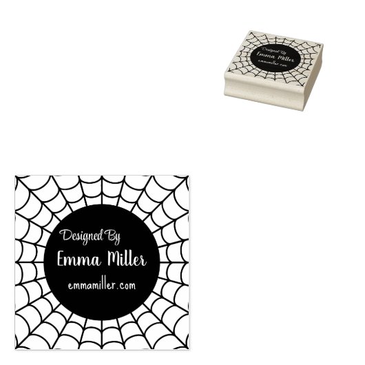 Black Halloween Spider Web ontworpen door maker Rubberstempel (Gestempeld)