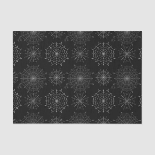 Black Halloween Spider Webs Tissuepapier (Voorkant)