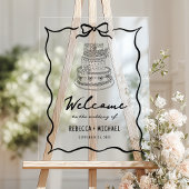 Black Hand Drawn Bow Wedding Welcome