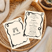 Black Hand Drawn Champagne Whimsical Wedding Kaart